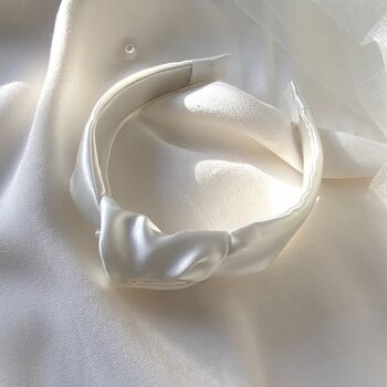 'Bella' Silk Knot Bridal Headband, 3 of 7