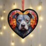 Staffordshire Bull Terrier Stained Glass Effect Heart Suncatcher, thumbnail 7 of 7