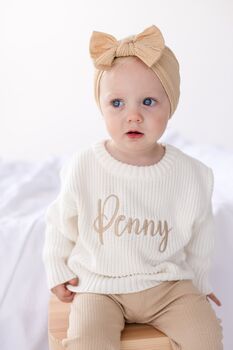 Embroidered Personalised Name Knitted Jumper, 3 of 6