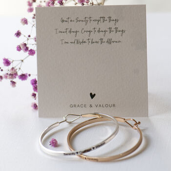 Strength Courage Wisdom Skinny Brass Bangle, 4 of 12