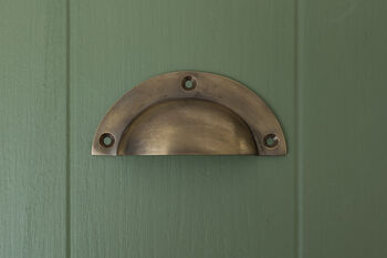 Solid Brass Victorian Kitchen Cabinet Round Cup Pulls, 5 of 5