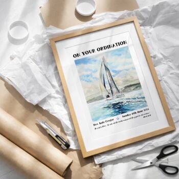 Personalised Ordination Sail Print Ordination Gift, 2 of 8