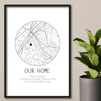Personalised First Home Gift, Housewarming Map Print, 5 of 8