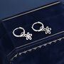 Sterling Silver Daisy Flower Charm Hoop Earrings, thumbnail 4 of 12