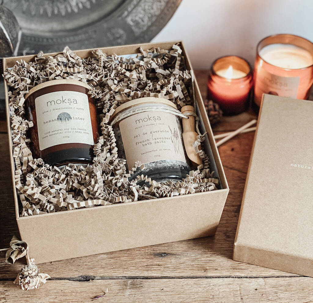 'Winter Calm' Candle And Bath Salts Gift Set, 1 of 5