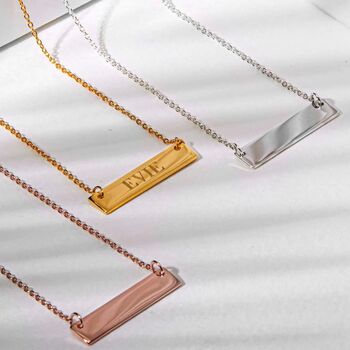 Personalised 18 K Gold Plated Name Bar Necklace, 3 of 8