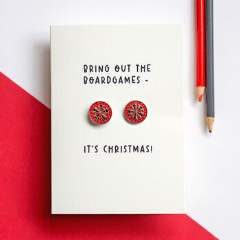 Funny Darts Christmas Card And Cufflinks Set, 4 of 5