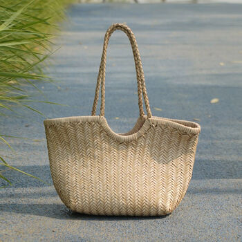 Beach Holiday Genuine Leather Tote Bag For Her, 5 of 12