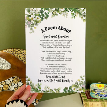 Personalised Wedding Gift Poem Print, 6 of 9