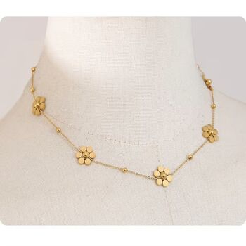 Monaco D’or Gold Daisy Flower Pendant Charm Gift Necklace, 2 of 3