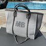 Personalised Custom Grey Large Chain Tote Beach Bag, thumbnail 3 of 9