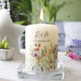Floral Personalised Anniversary Or Wedding Candle, thumbnail 1 of 9