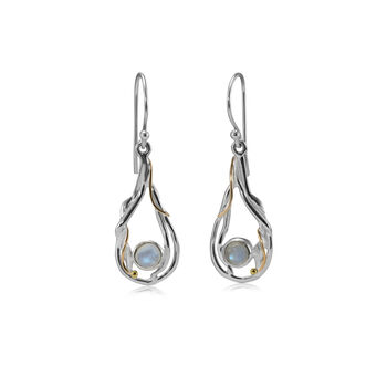 Cabochon Moonstone Dangle Earrings, 2 of 4