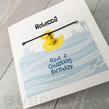 Personalised Duck Birthday Card With Wish Bracelet, 5 of 10