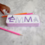 Children's Personalised Name Pencil Case Pink, thumbnail 2 of 8