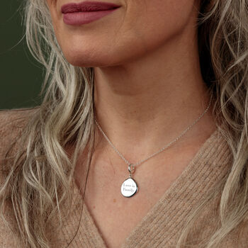 Engraved Pebble Necklace, Sterling Silver, 3 of 7