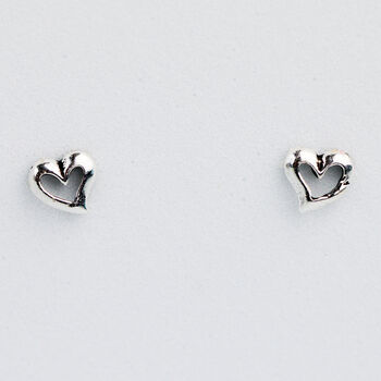 Sterling Silver Tiny Heart Earrings, 5 of 7