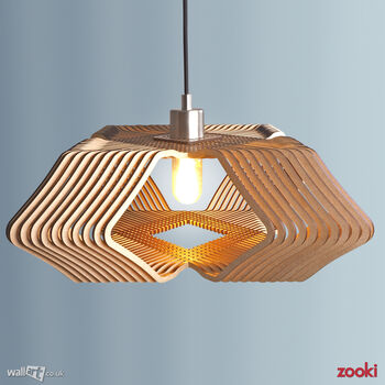 Zooki 19 'Aten' Wooden Pendant Light, 5 of 10