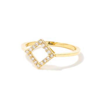 9ct Solid Gold Diamond Kite Ring, 2 of 4
