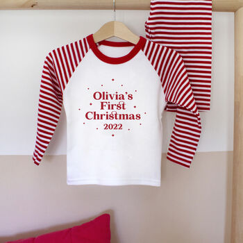 'Babies First Christmas' Pyjamas Or Rompersuit, 2 of 2