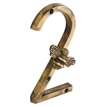House Numbers With Bee In Antique Brass Finish, 4 of 11