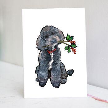 Black Toy Poodle Christmas Card, 3 of 7