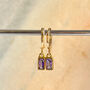 Baguette Crystal Hoop Earrings, thumbnail 4 of 4
