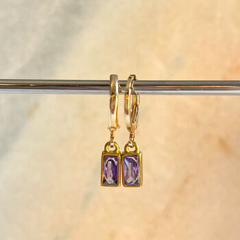 Baguette Crystal Hoop Earrings, 4 of 4