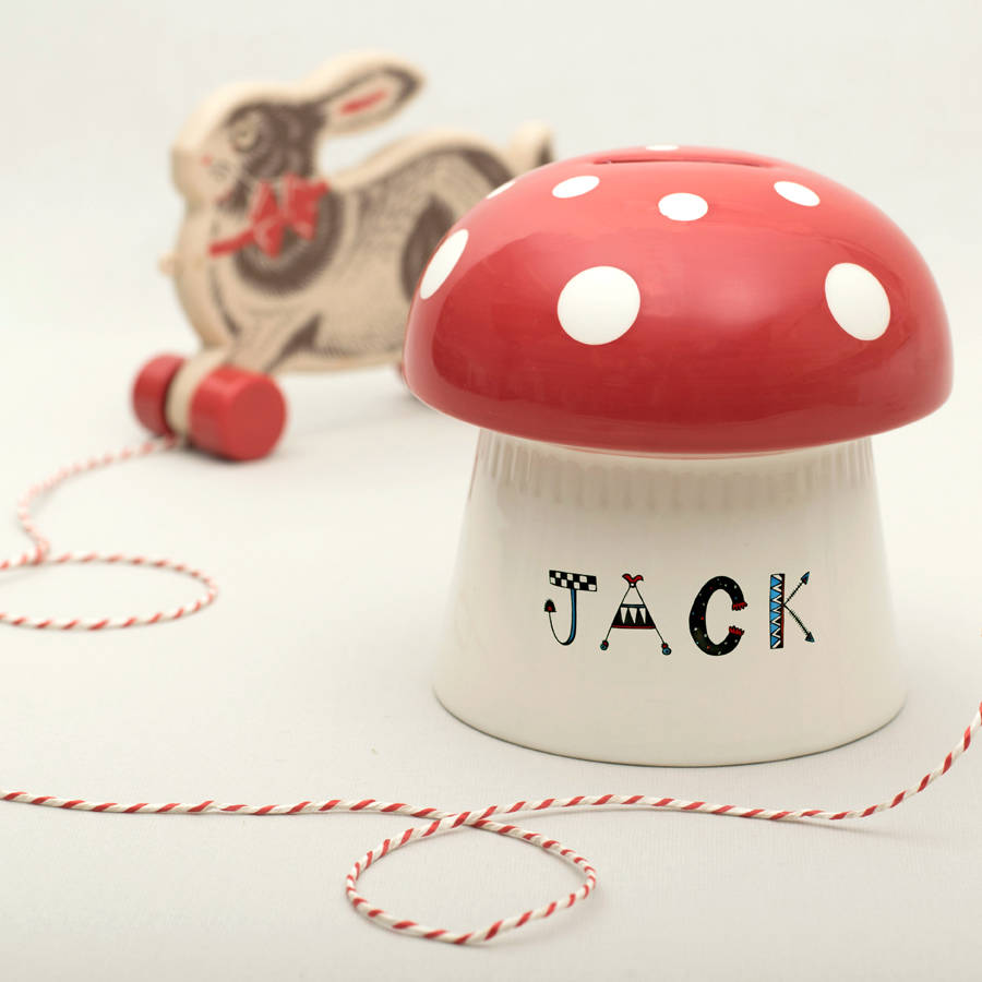 Personalised Toadstool Money Box By Mary Fellows | notonthehighstreet.com