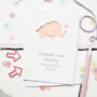 Personalised Elephant New Baby Glitter Cut Out Card, thumbnail 1 of 2