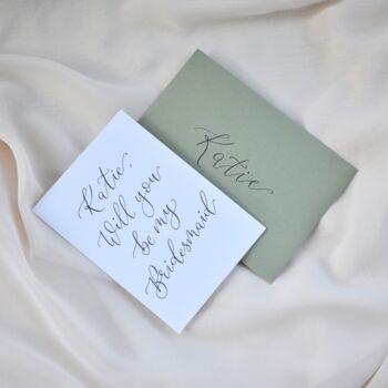 Personalised Handwritten Bridesmaid Proposal Thank You Card, 4 of 8