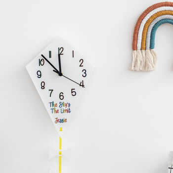 Children's Personalised Rainbow Kite Clock, 2 of 6
