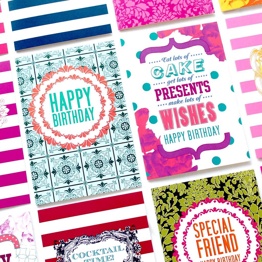 Pack Of 12 Birthday Cards By Dimitria Jordan ...