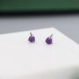 Natural Purple Amethyst Stud Earrings, thumbnail 2 of 10