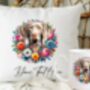 Personalised Weimarer Summer Floral Dog Wreath Cushion And Mug Bundle, thumbnail 1 of 4