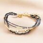 Navy Star Charm Multi Layer Beaded Bracelet, thumbnail 1 of 3