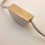 'Half Round' Silver And Brass Embossed Necklace, thumbnail 5 of 8
