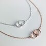 Sterling Silver Interlocking Rings Pendant Necklace, thumbnail 1 of 7