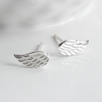 Daughters Are Angels Silver Wing Earrings, 3 of 6