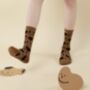 Brown And Black Dog Face Mid Calf Length Socks, thumbnail 3 of 3