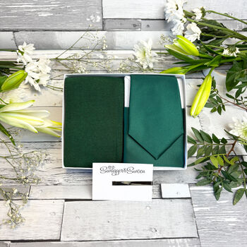 Hunter Green Wedding Tie Set, 11 of 12