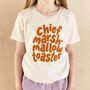 'Chief Marshmallow Toaster' Organic Cotton Kids' T Shirt, thumbnail 2 of 8