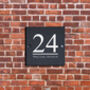 Personalised Black Square Acrylic House Sign Name Number Plaque New Home, thumbnail 1 of 5