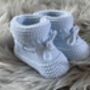 Light Blue Knitted Baby Booties, thumbnail 3 of 7