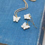 White Butterfly Necklace And Earrings, thumbnail 5 of 7