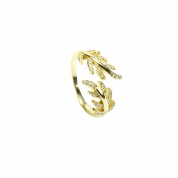 Adjustable Leaf Ring Rose Or Gold Plated 925 Silver, 6 of 12