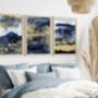 Watercolour Blue And Gold No.One, thumbnail 3 of 7