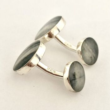 Silver Marble Cufflinks, 4 of 6