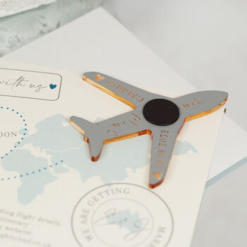 Aeroplane Destination Wedding Invitation Magnet, 3 of 8