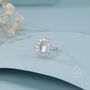 Sterling Silver Vintage Inspired Moonstone Cz Ring, thumbnail 4 of 11